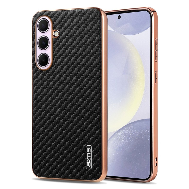 Luxury Plating Carbon Fiber Texture PC Case For Samsung Galaxy A16 A15 A36 A14