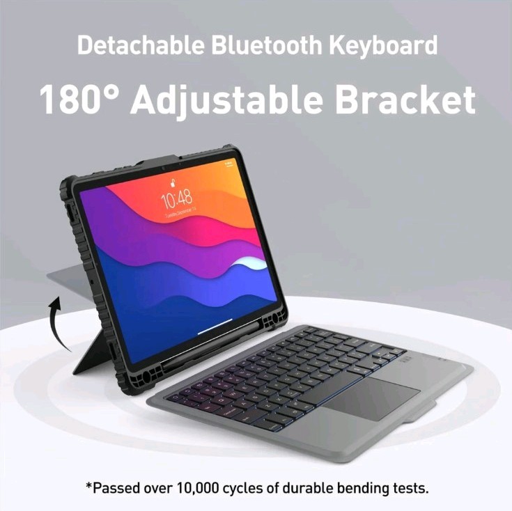 Samsung Galaxy Tab S10 Plus/S9+ 12.4" Case with Detachable Keyboard 7-Color gallery