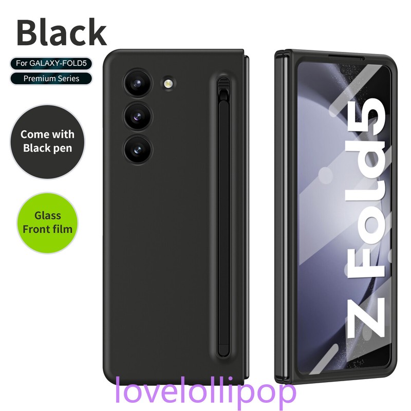 Skin Feel Protective Case Cover Glass Film+Pen for Samsung Galaxy Z Fold 3 4 5
