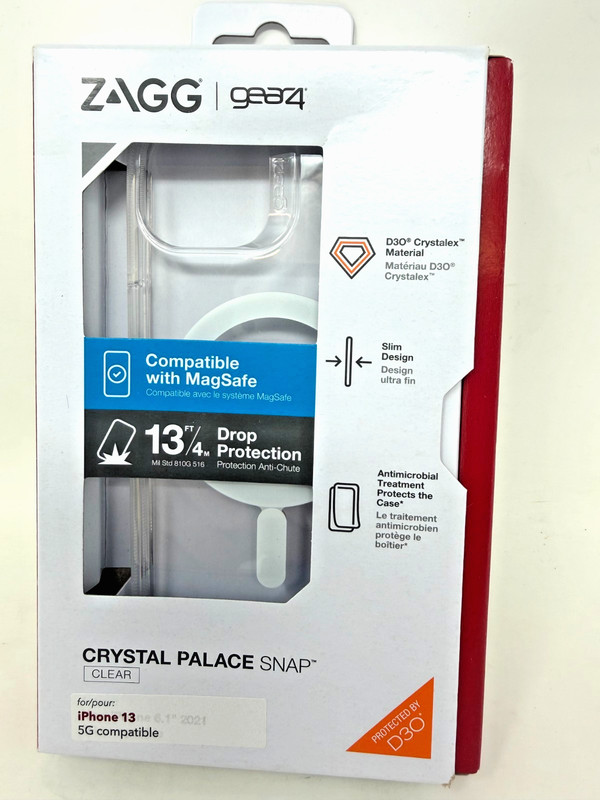 ZAGG – Gear4Crystal Palace Snap MagSafe Case for iPhone 13 – Clear