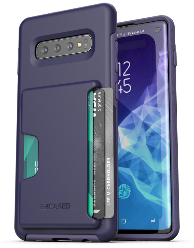 For Samsung Galaxy S10 Wallet Case Slim Credit Card & ID Holder Slot – Purple