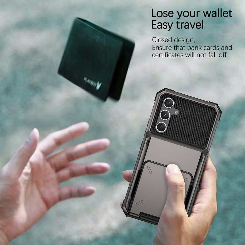 For Samsung Galaxy A15 A14 A54 A35 Rugged Flip Back Card Wallet Shockproof Case gallery