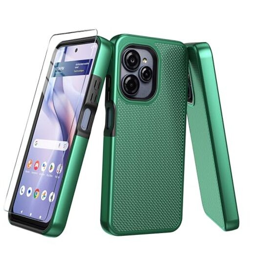 for Case with Tempered Glass Screen Dark Green BLU View Speed Ultra 5G