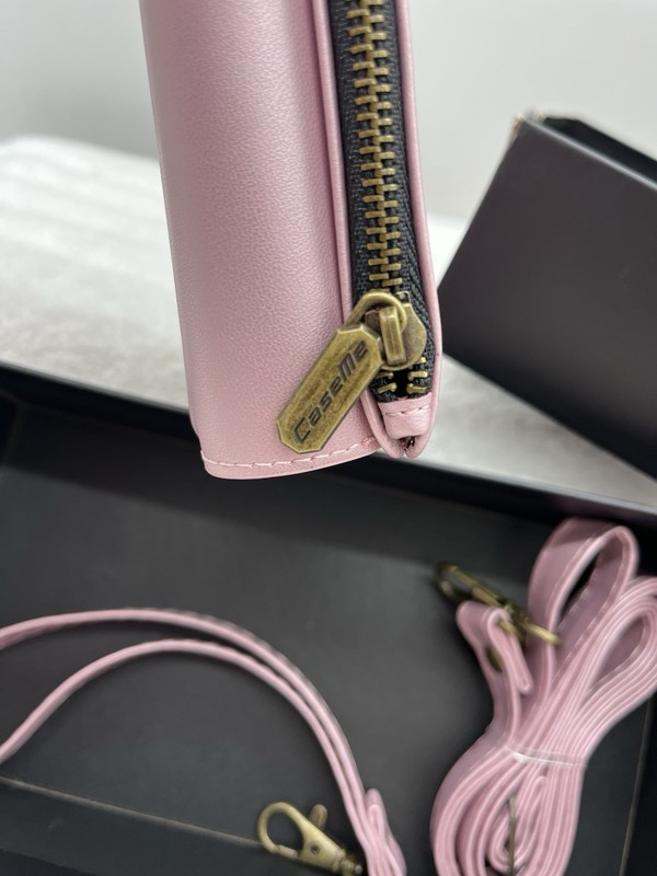 CaseMe RFID Blocking Universal Wallet case Bag Purse Crossbody Strap Rose Pink gallery