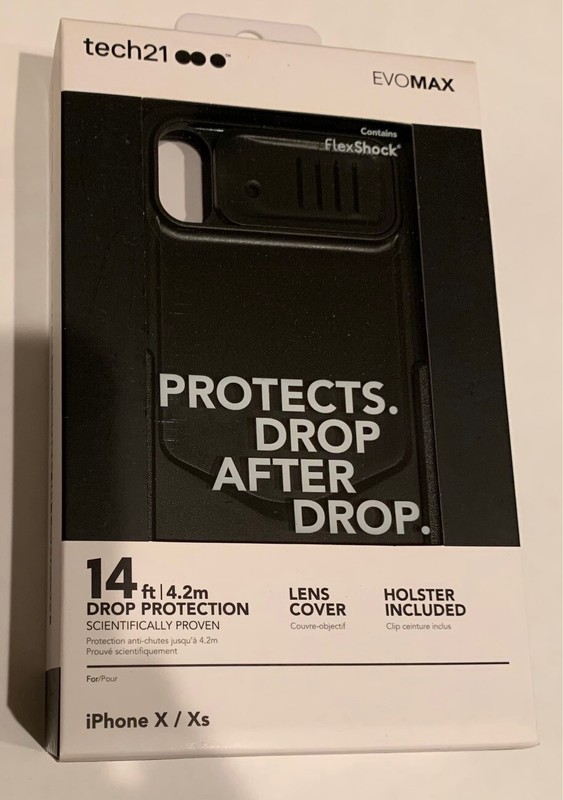 NEW Tech21 Evo Max Series Case +Holster for iPhone XS / X – Black