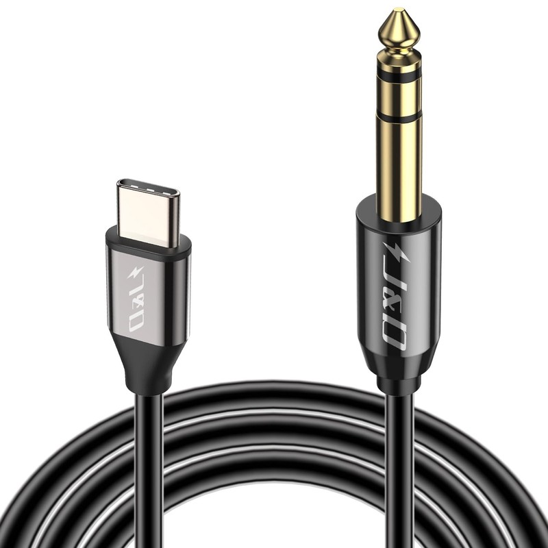 USB C to 6.35mm 1/4 inch TRS Male Audio Cable Adapter Aux Jack Stereo Cable f…