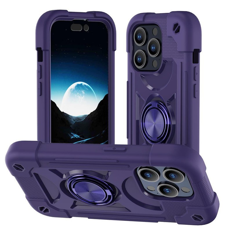 For iPhone 16 Pro Max 15 14 13 12 11 Rugged Case w/ Screen Protector Ring Stand