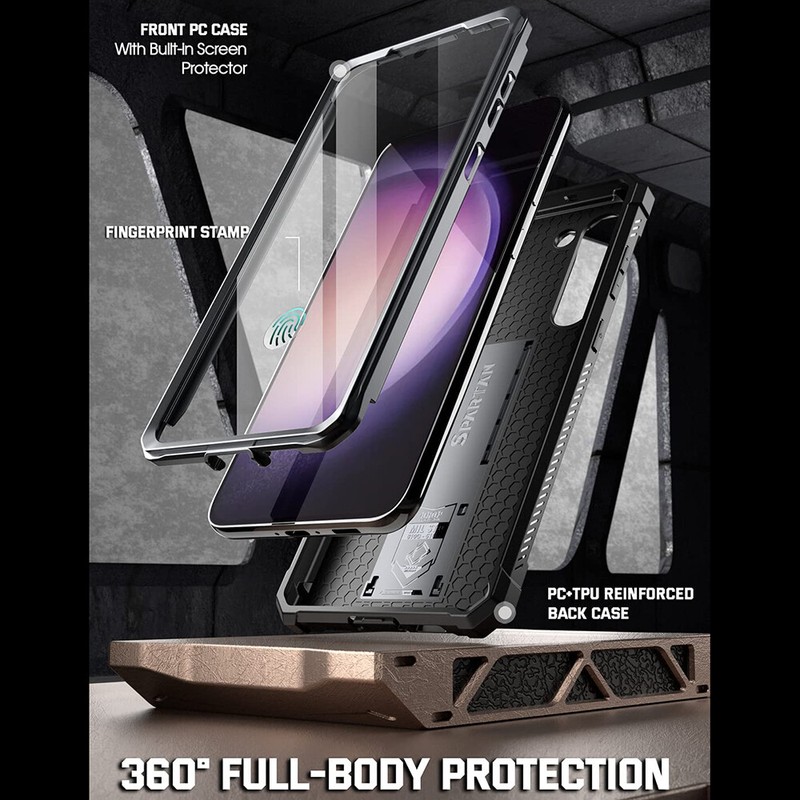For Samsung Galaxy S23 Case Full-Body Rugged Shockproof Cover Metallic Gun Metal