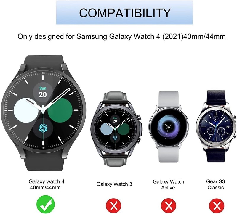 2* For Samsung Galaxy Watch 4 5 Pro 44/40mm Tempered Glass Screen Protector Case gallery