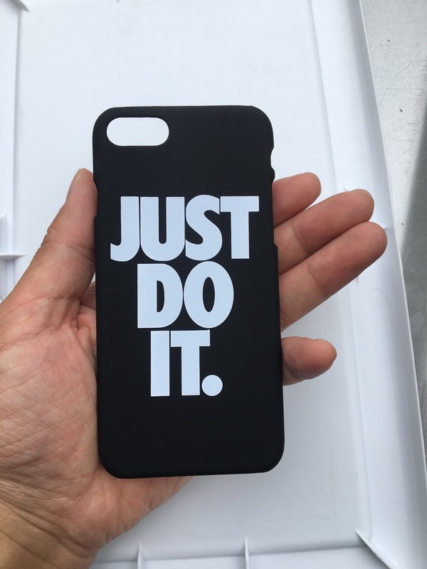 Apple iPhone 7 / iPhone 8 JUST DO IT Shock Defense Matte Hard Case ( Black ) gallery