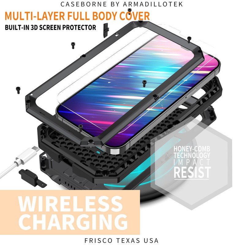 For iPhone 16e 15 14 Pro Max Aluminum Gorilla Glass Metal Shockproof Case Cover gallery