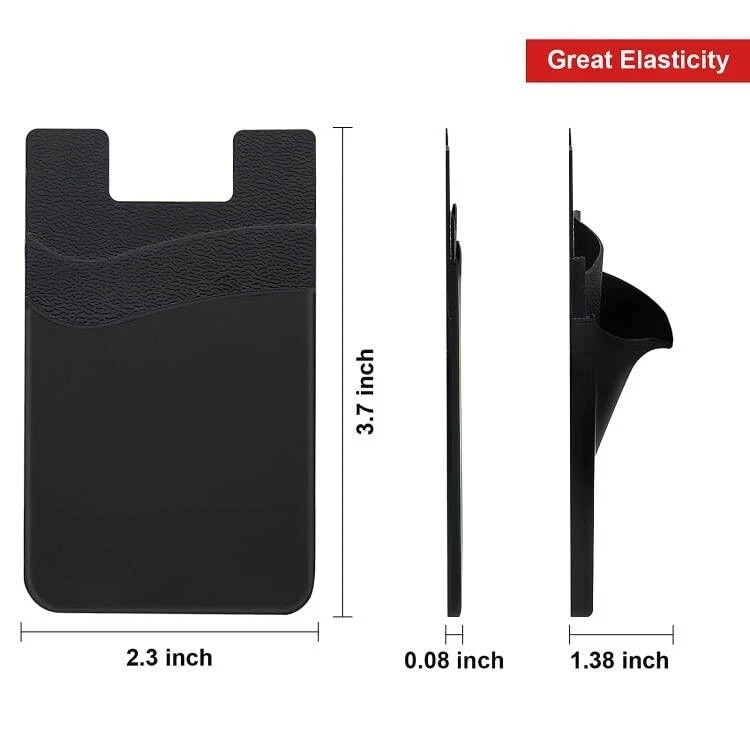 5 Pack Phone Wallet, Card Holder Back of Phone Stick On 10x8x1cm Black5 gallery