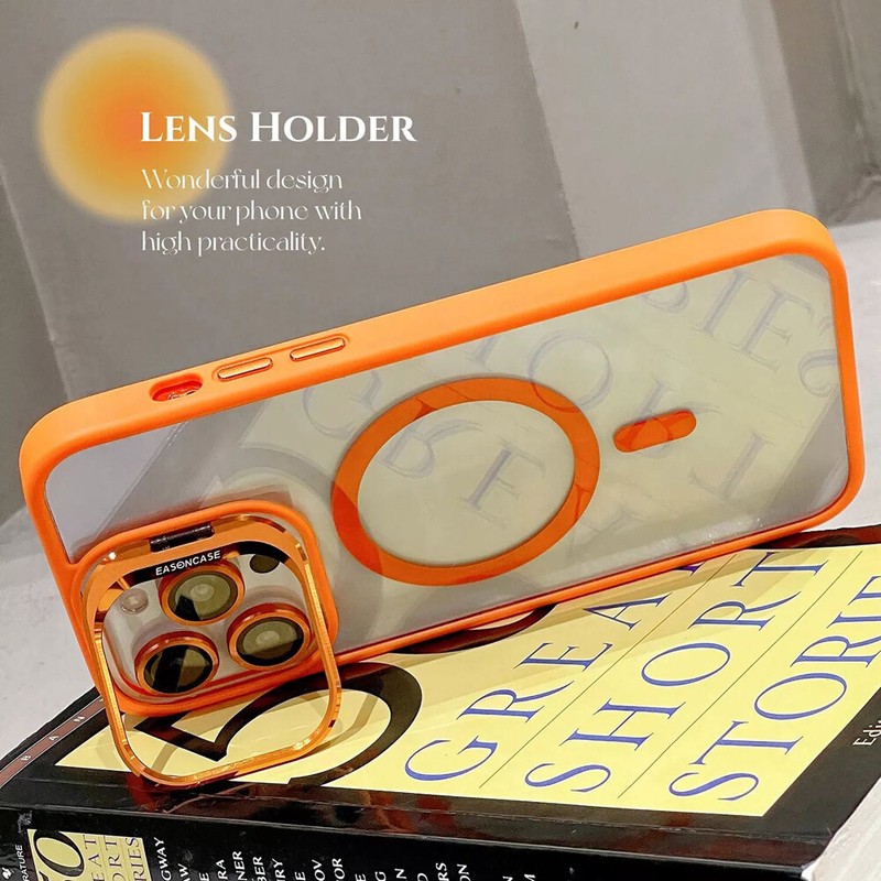 Camera Stand Mag Safe Case for iPhone 16 Pro Max 15 Pro 14 13Plus+Lens Protector gallery