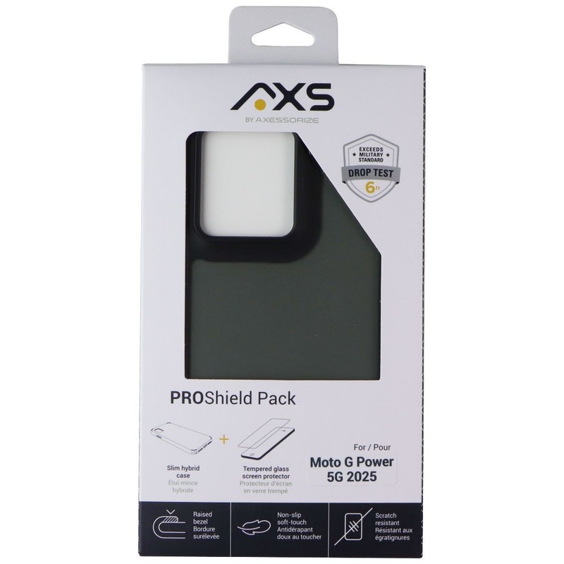 AXS ProShield Pack (Glass + Slim Hybrid Case) for Moto G Power 5G 2025 – Black
