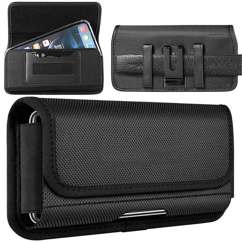 Durable Nylon Belt Pouch Case with Card Holder for Sonim XP3plus 5G
