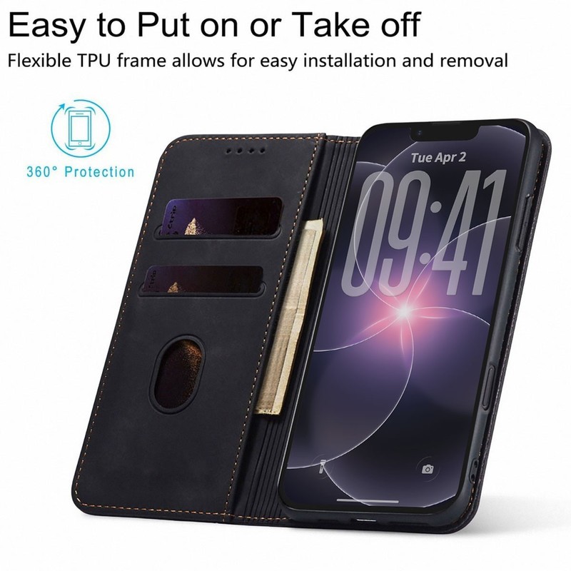 Wallet Case For iPhone 17e Cover with Credit Card Holder PU Leather Folio Flip gallery