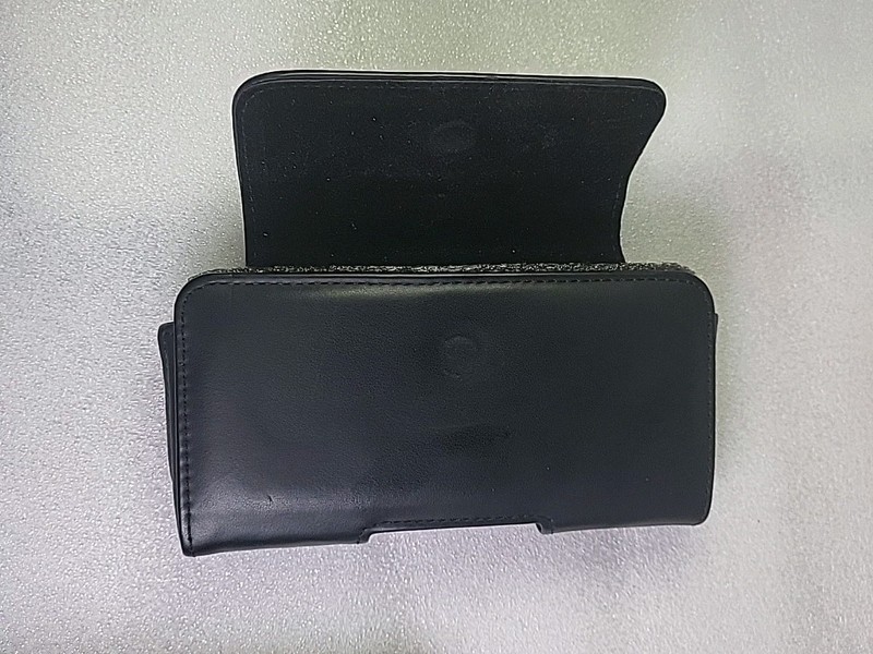 Black Faux Leather Clip On Phone Case, 6 Inches x 3 Inch, Phone Slot 1 Inch x 5 gallery