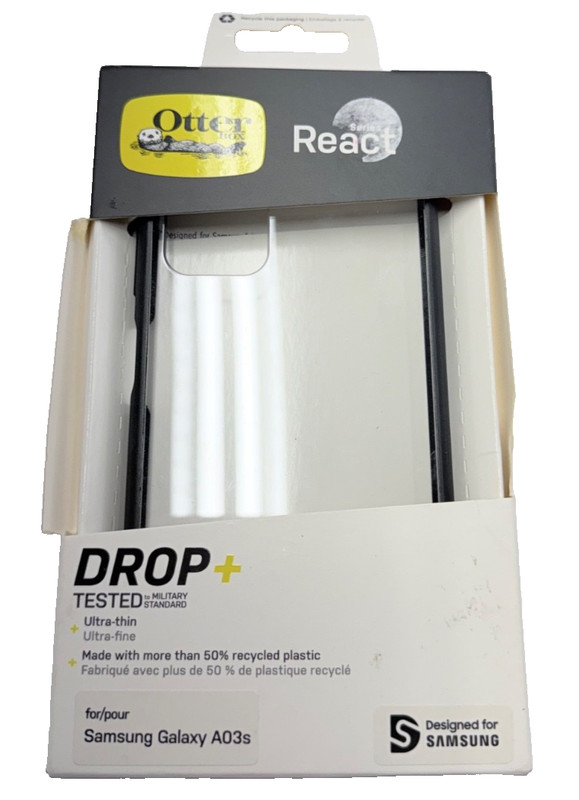 Otter Box Series React Drop+ Samsung Galaxy A03s Clear/black Side Phone Case
