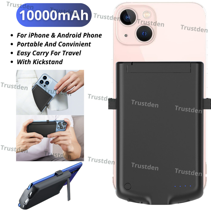 External Portable Battery Charger Case Power Bank For iPhone Android Rear Cover