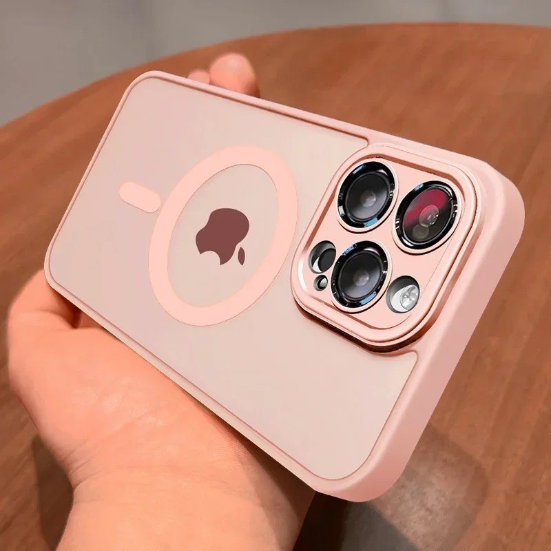 MagSafe Matte Magnetic Case with Lens Cover for iPhone 11-17 Pro Max gallery