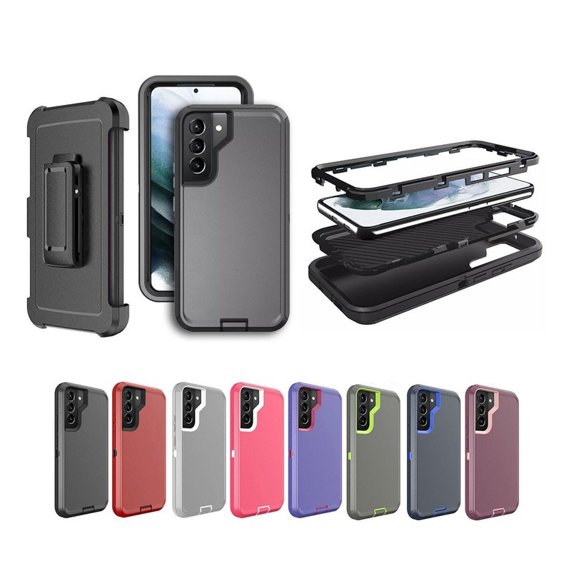 Samsung Galaxy S21 Heavy Duty Full Body Hybrid Defender Rugged Case with Holster