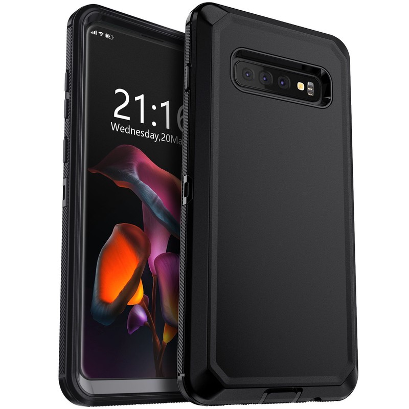 Black For Samsung Galaxy S10/S10+/S10e Case Heavy Duty Cover / Screen Protector