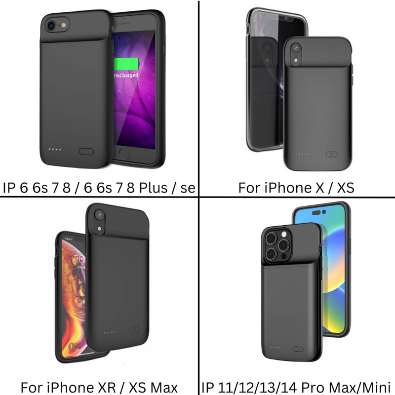 Portable Power Bank Pack Battery Charger Case Cover For iPhone 11 12 14 15 16 17 gallery