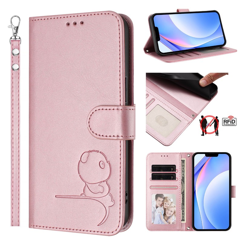 For Various Phone Hot Lovely Panda Leather Card Wallet Case Bag Flip Stand Cover