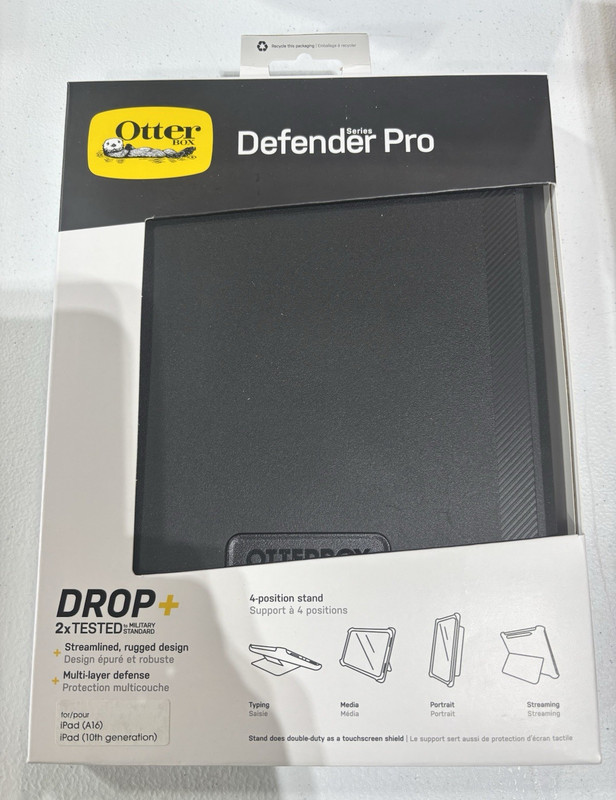 OtterBox Defender Pro Stand Case for iPad A16/10th Gen – Black