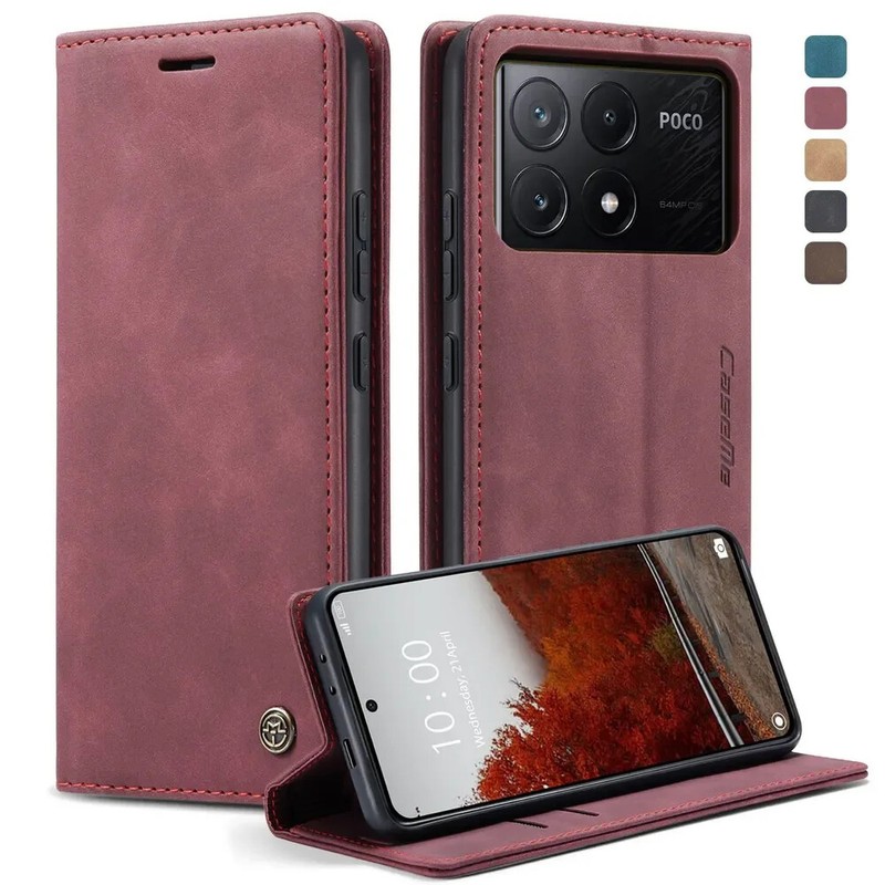 Leather Case for Xiaomi Poco X6 Pro 5G / Redme K70E 5G Business Card Holder