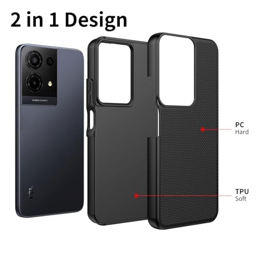 for TCL K32 Case, TCL K32 5G Screen Protector, Dual Layer Hybrid Black gallery