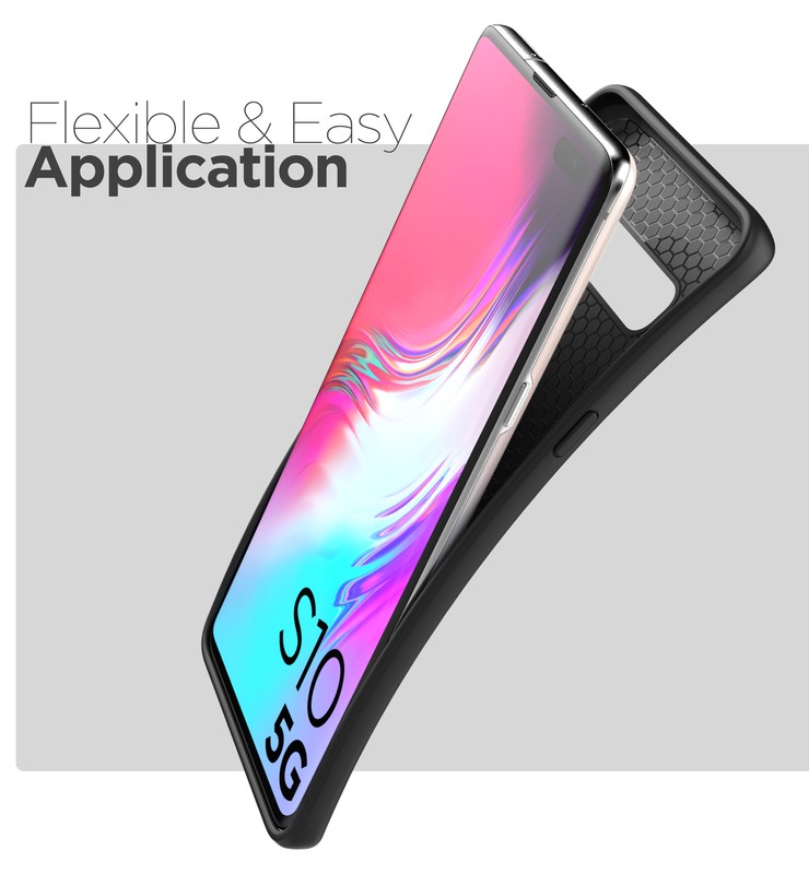 For Samsung Galaxy S10 5G Case Thin Armor Slim Fit Flexible Phone Cover, Black gallery