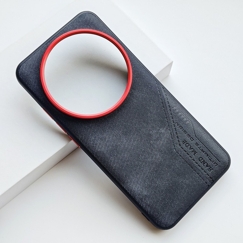 For XiaoMi 17 Ultra, Hybrid Armor Denim Patchwork Leather-Pattern Cover Case