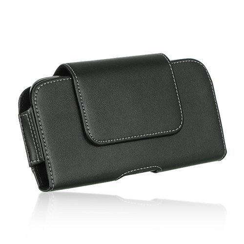 Horizontal Leather Pouch with Swivel Clip for Samsung Galaxy S5 Case – Black