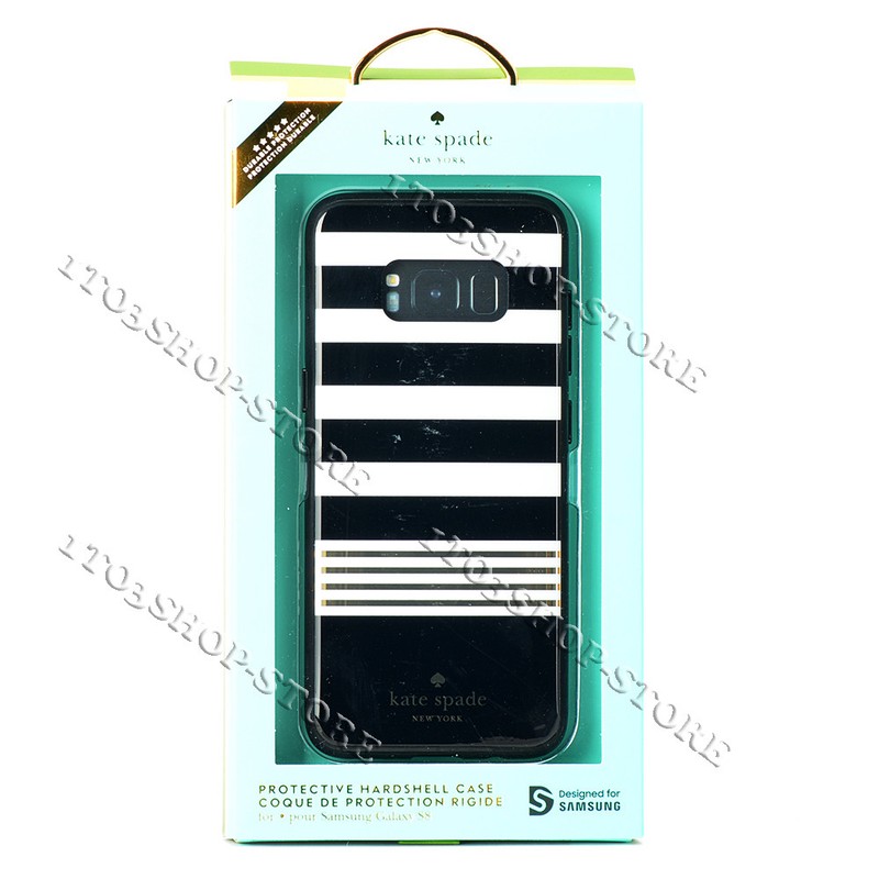 Kate Spade Protective Case for Samsung Galaxy S8+ Plus – Gold/Black/Cream Stripe