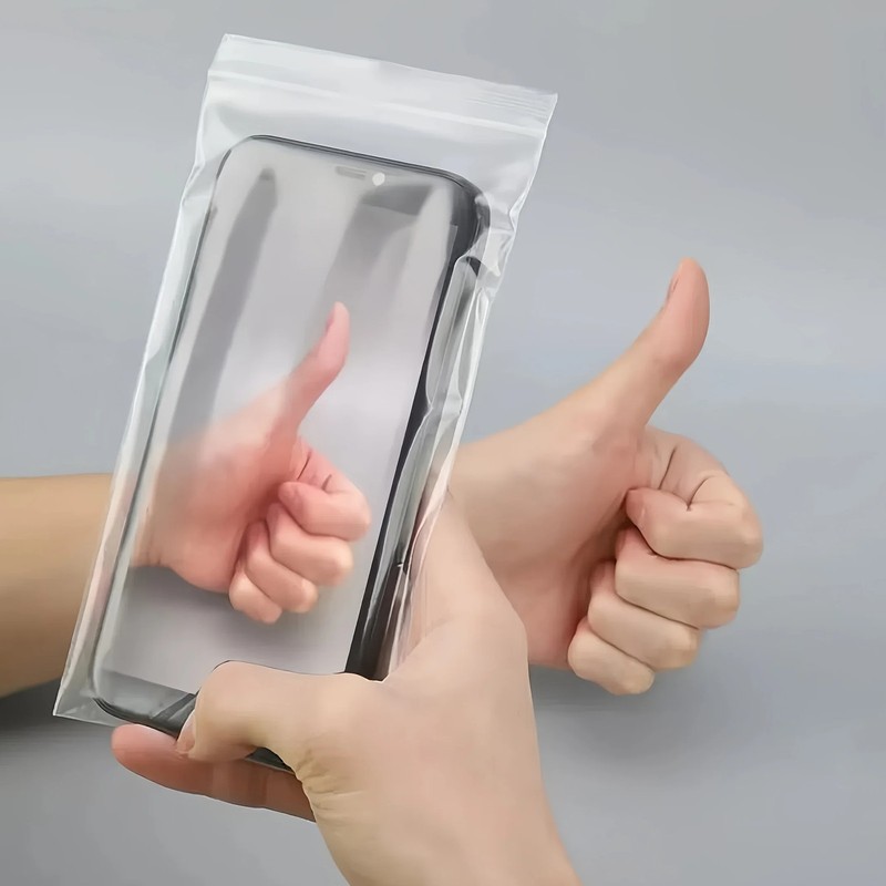100Pcs Universal Bag Transparent Mobile Phone Dust Bag Zipper Self Lock gallery