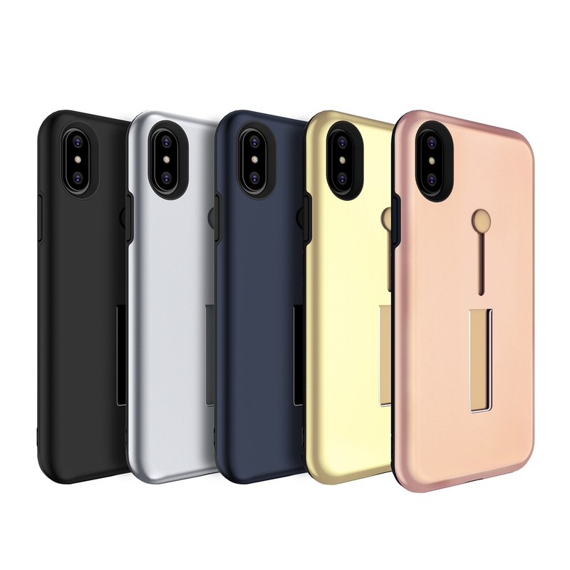 For iPhone 8/8 Plus/X Ring Stand Case Cover Shockproof Hard Case Cover W/Stand gallery