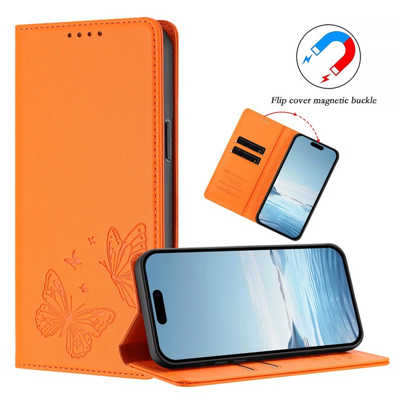 Magnetic Leather Butterfly Wallet Case For Various Phone Flip Stand Bag Cover gallery