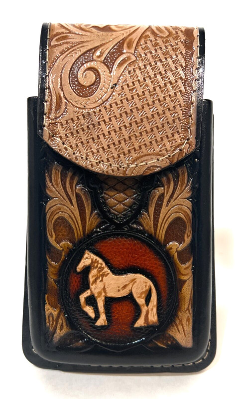 WESTERN LEATHER PHONE CASE, COWBOY RODEO HORSE PHONE CASE, FUNDA VAQUERA CABALLO