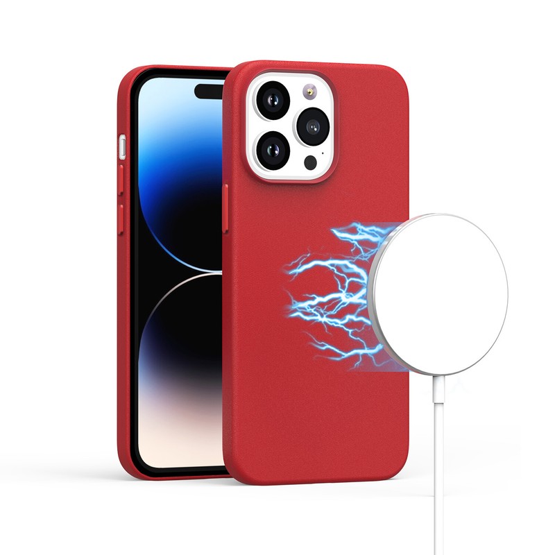 For iPhone 15 Pro Max Case Hidden Magnet Circle PU Leather + 2 Screen Protectors