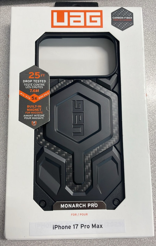 UAG Monarch Pro MagSafe Case – iPhone 17 Pro Max Carbon Fiber Black