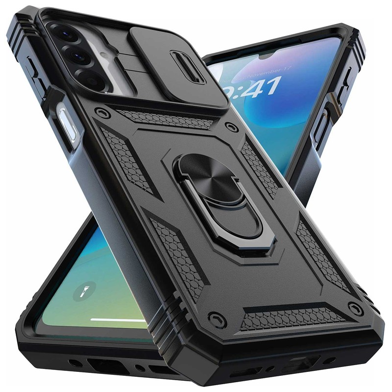For Samsung Galaxy A26 5G Case, Heavy-Duty with Kickstand & Slide Camera Lens