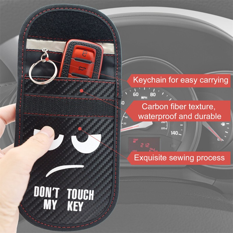 2Pc Car Key Signal Blocker Case Faraday Cage Anti-Radiation Keyless Fob Bag gallery