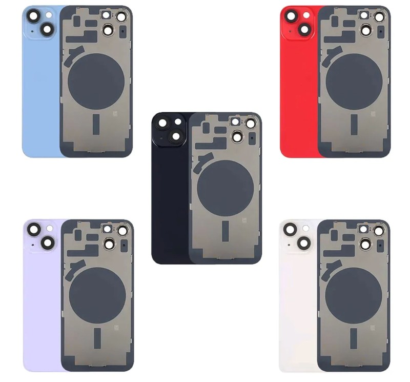 For iPhone16 14 15 16e 17 Back Glass Replacement Big Hole Rear Cover +Metal Lot gallery