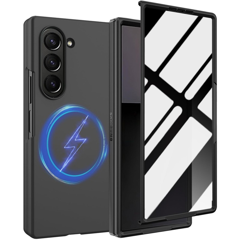 WEYNRBOX for Galaxy Z Fold 7 Magnetic Case Samsung Z 7, Black