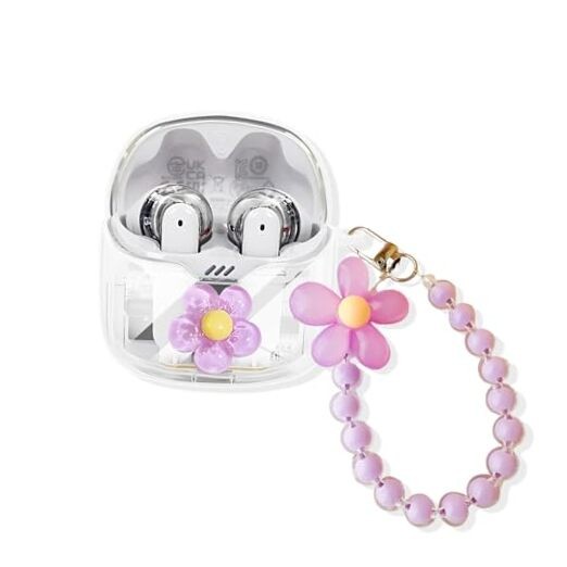 3D Three-Dimensional Flower Design TPU Protective Cover Lavender Purple gallery