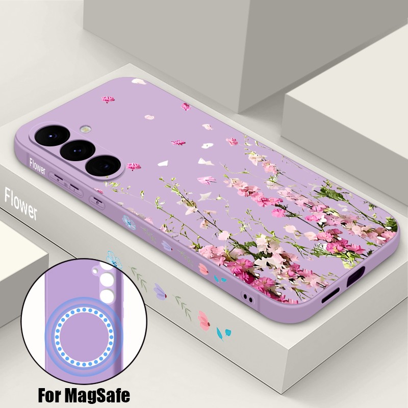 Magnetic Flower Phone Case For Samsung Galaxy S26 S25 FE S24 S23 S22 Ultra Cover