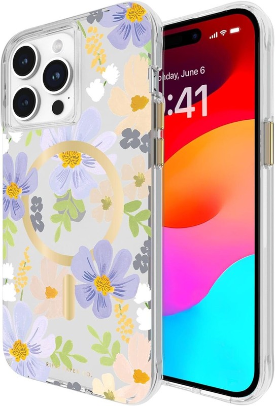 Rifle Paper Co. IPhone 15 Pro Max Case [ MagSafe] – Pastel Marguerite