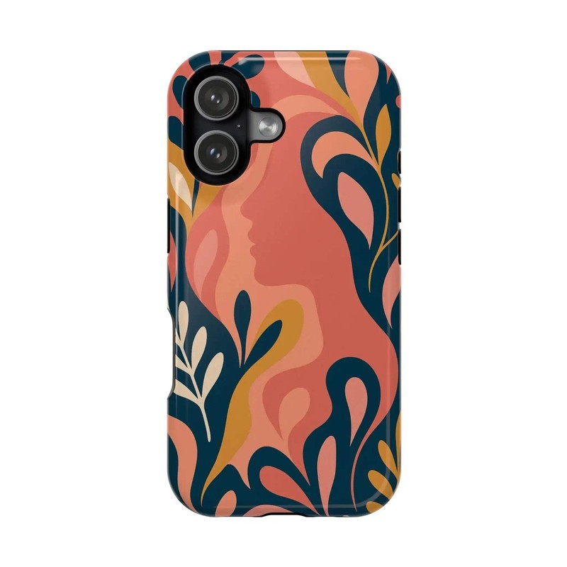 Floral Feminine Abstract MagSafe Impact-Resistant iPhone Case