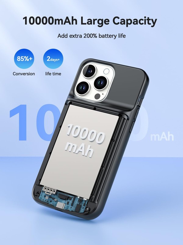 NEWDERY Wireless Battery Charger Case For iPhone 15 Pro Max,15Plus Battery Pack gallery
